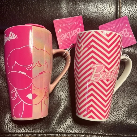 Barbie Ceramic Travel Mugs w/ Lids Bundle New - Picture 3 of 7